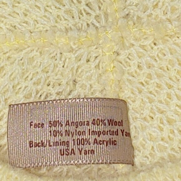 Aris NWT Angora Beret Yellow OS - Picture 6 of 6